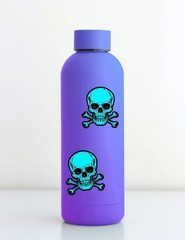 Teal Skull and Crossbones Die Cut Stickers Set Scrapbooking Laptop Waterbottle