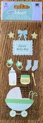 Jolees Sweet Baby Boy Title Stroller Carriage Infant Bottle Scrapbook Stickers