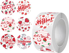 Cherry Blossom Flower Stickers Roll, 500PCS Pink & White Sakura Decorative Stick