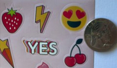 YES EMOJI Sticker(24pc) Greenbrier•Donut•Strawberry •Sunglasses•Cherry•Ice Cream