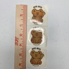 Vintage 80’s Bear Waving Bye-Bye Stickers PAWS/PURR 3 Mods Teddy Bear