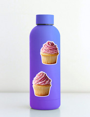 Cupcake Pink Frosting Die Cut Vinyl Stickers Set Scrapbooking Laptop Waterbottle