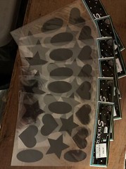 Lot Of 6 Nicole Quality Value Black Star Heart And Oval Stickers
