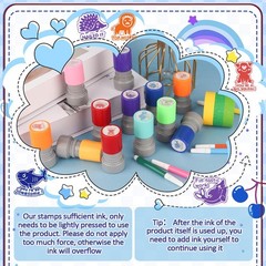 12 Pcs Teacher Stamps for Classroom, Self-Inking Rubber Colorful Stamps Class…