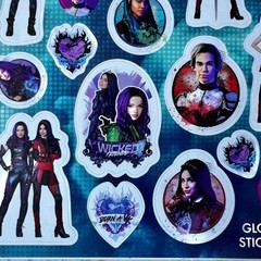 Disney Descendants 3 Sticker Book Kids 4 Sheets Of Puffy Glitter Foil & Glossy