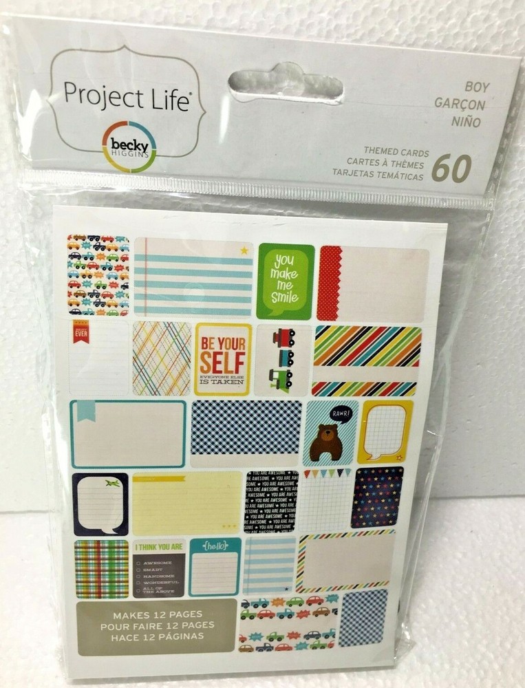 Project Life BOY Themed Cards 60 Total NEW SEALED Becky Higgins