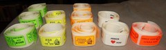 2 Vintage Rolls of Religious Stickers (1 3/8″ x 7/8″, 65-75 per roll) new