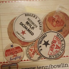 Jenni Bowlin Scrapbooking Printed Chipboard Button Embellishments-MILK CAP