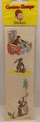 Vtg. NIP Mrs.Grossmans Curious George Sticker Strips 3pc. Lot Rare Red Header