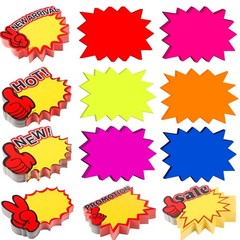 600 Starburst Price Stickers – Fluorescent Yard Sale Tags, Retail Signs, 3.5×2.8
