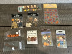 Fall Autumn Harvest Theme Scrapbooking Mixed Lot Stickers Jolee’s + More