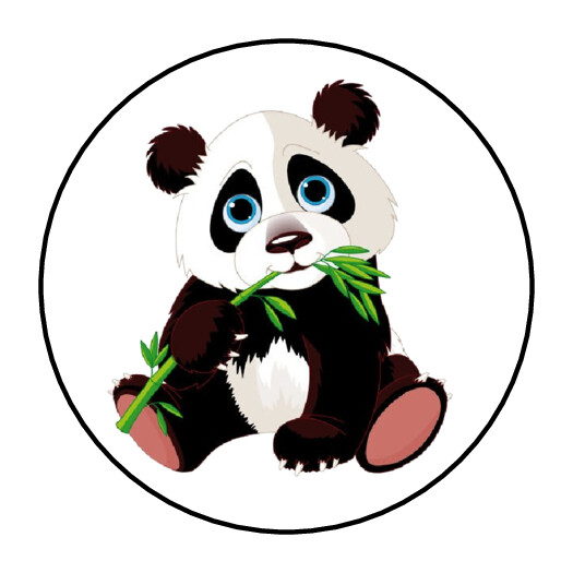 30 Cute Panda Bear Envelope Seals Labels Stickers 1.5″ Round