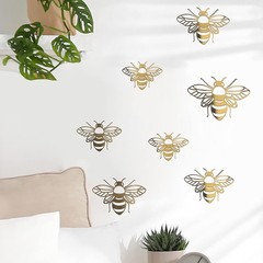 1Pack Gold Bee Wall Décor Honey Decor Bee Wall Stickers Honey Decals,Honeycom…