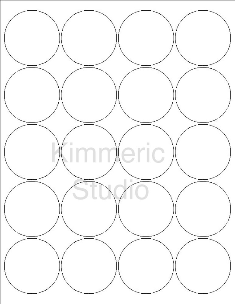 6 SHEETS 2 INCH ROUND BLANK WHITE STICKERS LABELS (120 stickers) 8-1/2×11 SHEETS