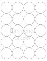 6 SHEETS 2 INCH ROUND BLANK WHITE STICKERS LABELS (120 stickers) 8-1/2×11 SHEETS