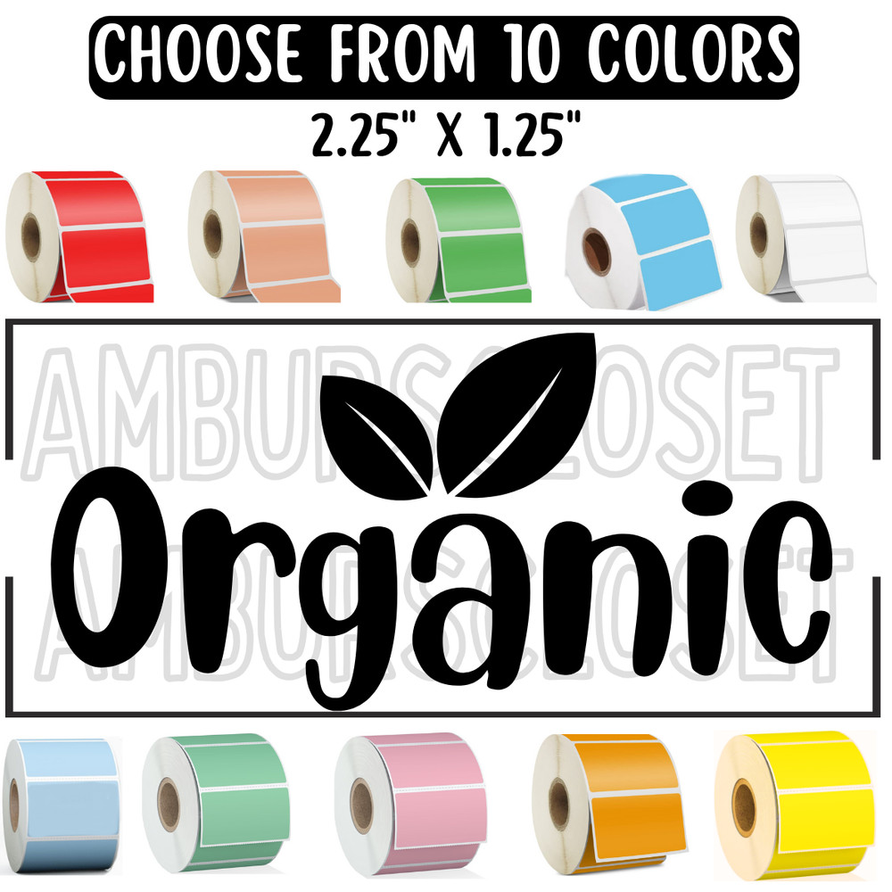 ORGANIC STICKERS WATERPROOF 2.25″ ENVELOPE SEALS LABELS FOOD Thermal PLANTS