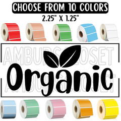 ORGANIC STICKERS WATERPROOF 2.25″ ENVELOPE SEALS LABELS FOOD Thermal PLANTS