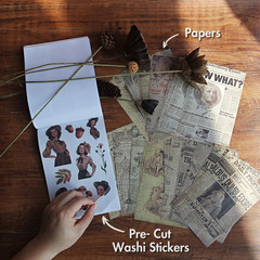 Vintage Scrapbook Stickers and Ephemera Pack – Pre Cut Design Scrapbooking Suppl