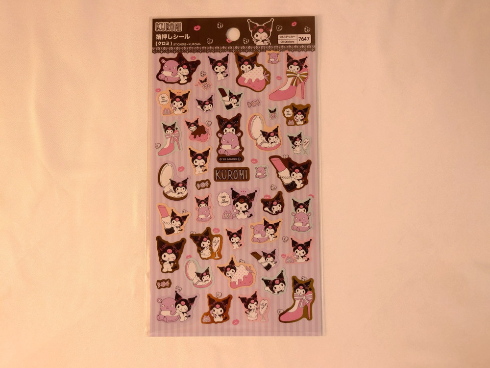 Sanrio Characters Gold-trimmed Foil Stickers from Japan Kuromi,Kitty,Cinnamo etc
