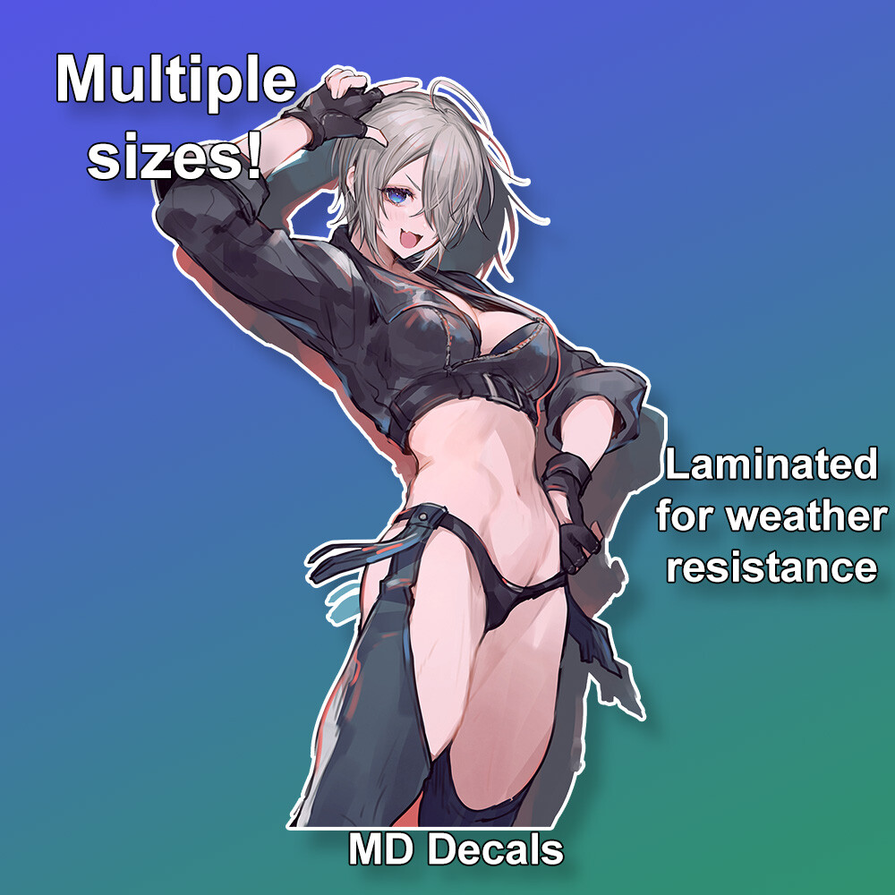 KOF Angel sticker, anime girl laminated glossy vinyl waterproof King of Fighters