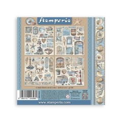 Stamperia – SILENT SEA – MATT STICKERS – 16.5 cm x 16.5 cm – Sea Shells, Horse