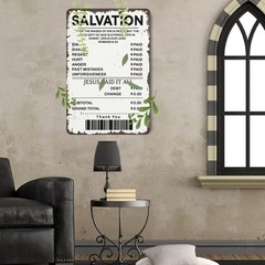 Jesus Paid it All – Christian Metal Tin Sign, Motivational Vintage Inspiratio…