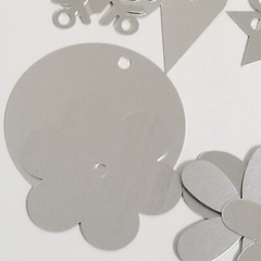 Lot Making Memories Silver Metal Tags Circle Flowers Hearts Stars Swirls -A