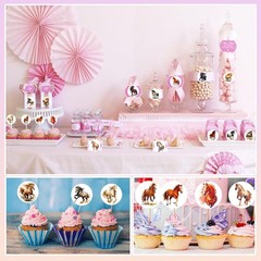 600 Pcs Horse Stickers for Kids- 1.5 Inch Round Stickers Roll 16 Tyles Horse