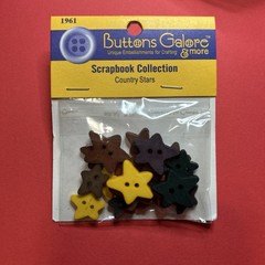 Country stars button stars Embellishments scrapbooks crafts sewing