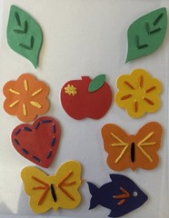 PRIMARY SHAPE STITCHERS Dimensional Stickers(9pc) Butterflies•Flower•Card Making