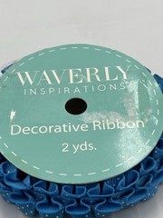 Lot 2 Ruffle Ribbon Spool 5/8in Polka Dot Grosgrain Blue Purple Hair Bow Trim