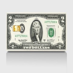 $2 dollar Debit Credit Card Vinyl Sticker Decal Money Bank Cash Cover glossy