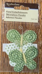 Recollections Green White Polkadot Butterfly Butterflies Floral Scrapbook Embell