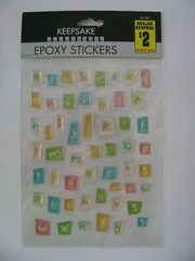 Lot of 2 Keepsake Essentials Epoxy Stickers TAGS & LETTERS NIP