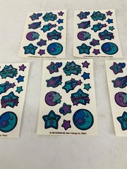 LOT OF 5 Vintage 1984 Morgan Mark 1 Stars Moon Scratch N Sniff Tattoo Sticker