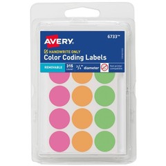 Removable Color-Coding Dot Stickers – 3/4″ Round Neon Labels, 315 Labels/Pack, 3