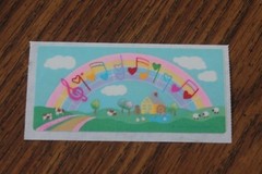 VTG 80’s Hallmark Sticker Rainbow music scale & notes country cottage sheep Cow