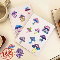 WASHBO 50pc Mushroom Holographic Stickers
