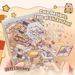 20 Sets 3D Sticker Scenes Miniature House Book for Sticker Therapy Cute Cartoon