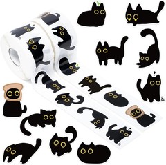 Charming Black Cat Sticker Rolls – 1000pcs for Kids, Adults & Crafts