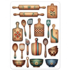 Sets Of Cooking Kitchen Embellishments Junk Journal Scrapbook Choose A SET
