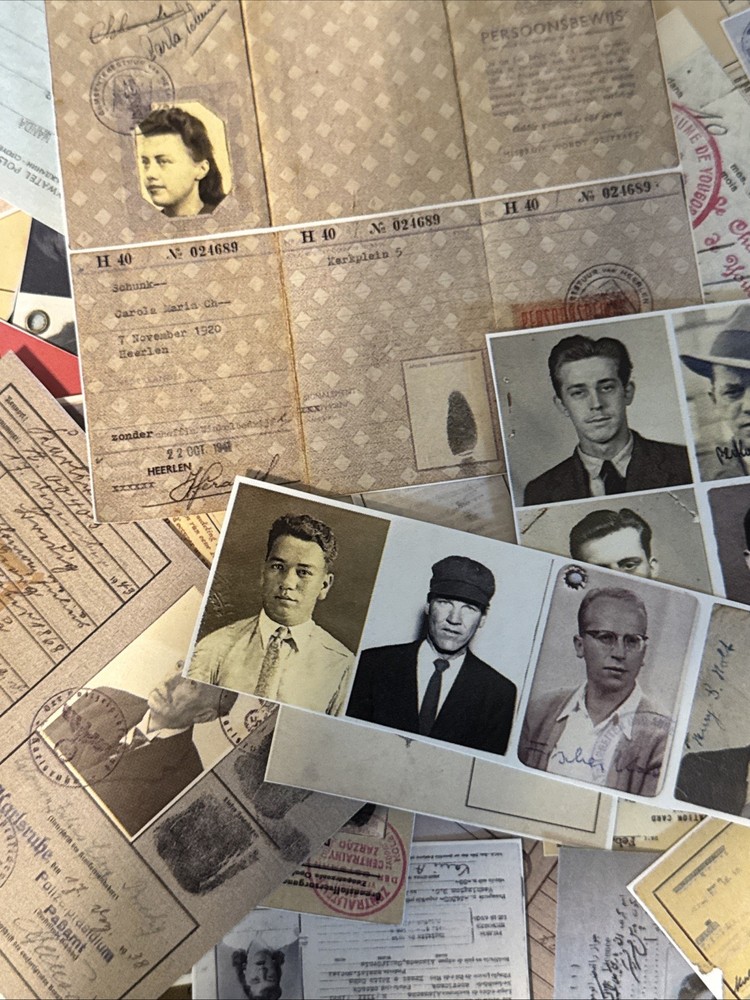 50 +piece vintage style(ID &passport Photos) Lot Junk Journal Ephemera