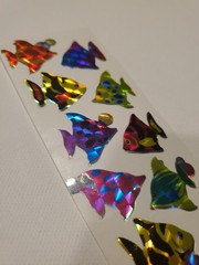 Vintage Stickers Prism Fish Shiny Sparkles New VTG Sheet