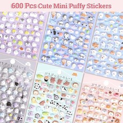 Jactales 600+ Cute Mini Puffy Stickers-Small 3D Tiny Micro Bulk Sticker Set f…