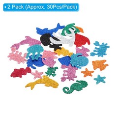 Foam Stickers,2Pack 60Pc EVA Adhesive Glitters Foam Shape Sticker,Sea Animal
