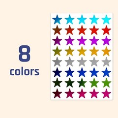 8 Colors, 1000 Pack, Foil Star Metallic Stickers, 0.6″ Diameter