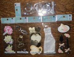 LOT OF 6 JOLEES WEDDING Love Mini 5×2 Bride Dress Cake Ring I Do Title Stickers