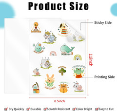 25 Sheets Printable Clear Sticker Paper A4, Transparent Vinyl Sticker Paper for