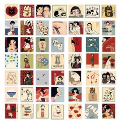 50Pcs Japanese Traditional Culture Stickers Japan Travel Decals Anime GirlSti…