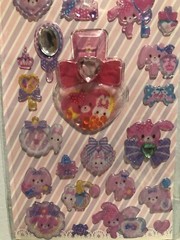 Sanrio Bonbonribbon Rabbit Capsule Puffy Sticker Sheet Scrapbooking Htf Vintage